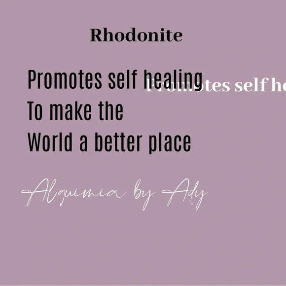 Rhodonite stud earrings worry stones/heart chakra healing crystal super dainty - Picture 4 of 5